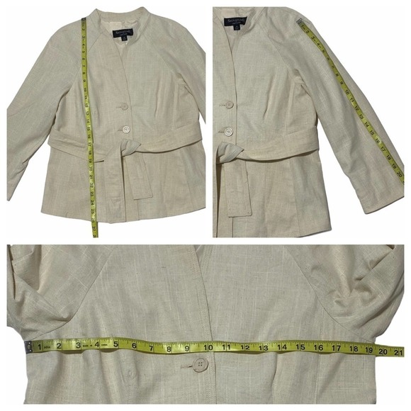 SIGNATURE Larry Levine Beige Pea Coat Size 14 - Picture 10 of 15